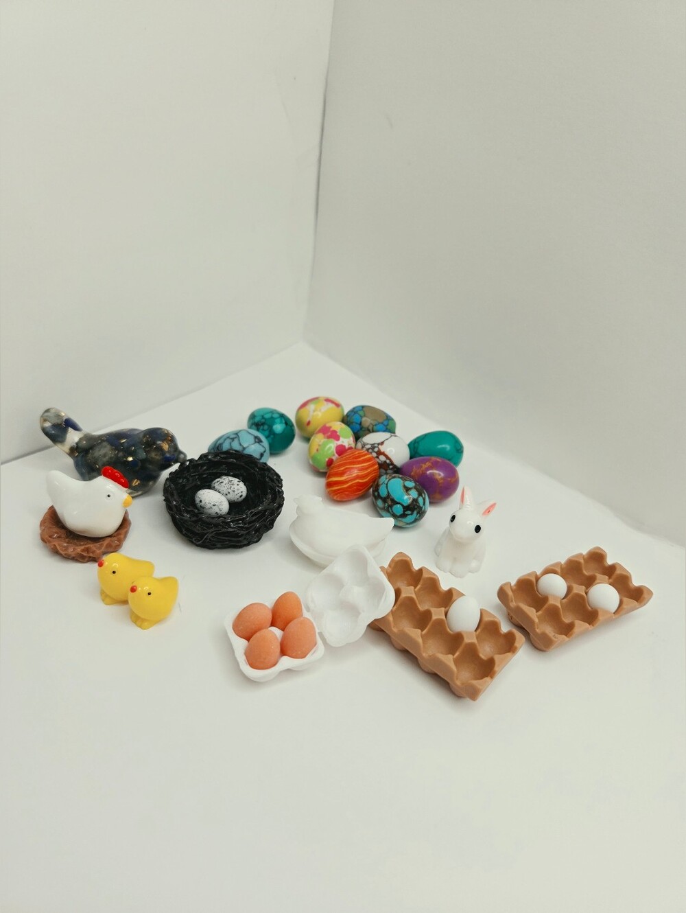 Miniature Egg and Farm Animal Lot plus MYSTERY BAG